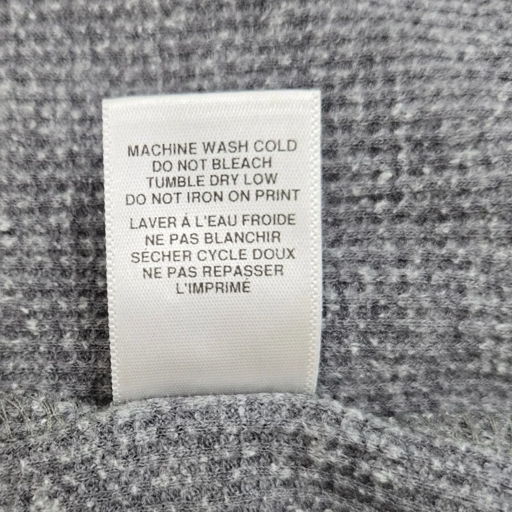 Billabong Thermal Shirt Mens Medium Grey Waffle Knit Long Sleeve 1973 Graphic‎ T